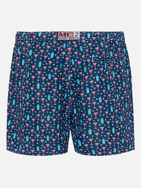 Lightweight fabric swim shorts Lighting with cocktail print