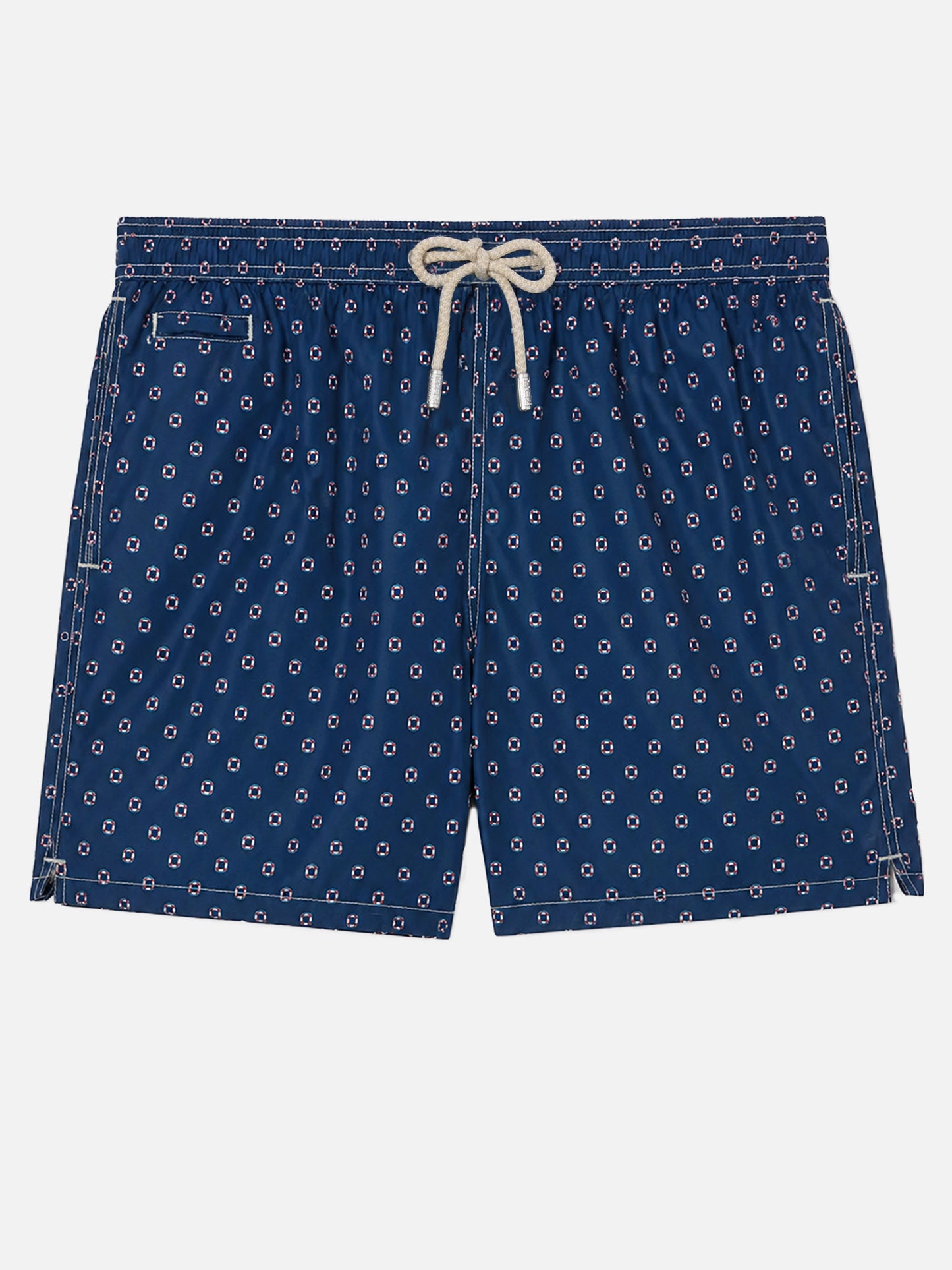 Short de bain Micro Navy Lighting avec imprimé mini bouée de sauvetage 