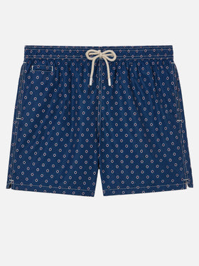 Short de bain Micro Navy Lighting avec imprimé mini bouée de sauvetage 
