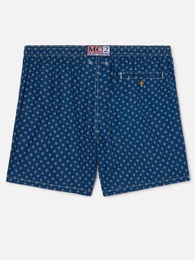 Navy Lighting Micro swim shorts with mini lifebuoy print