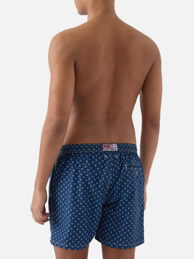 Navy Lighting Micro swim shorts with mini lifebuoy print