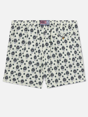 White Lighting Micro swim shorts with watch in the night print