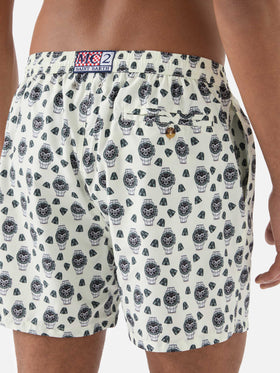 White Lighting Micro swim shorts with watch in the night print
