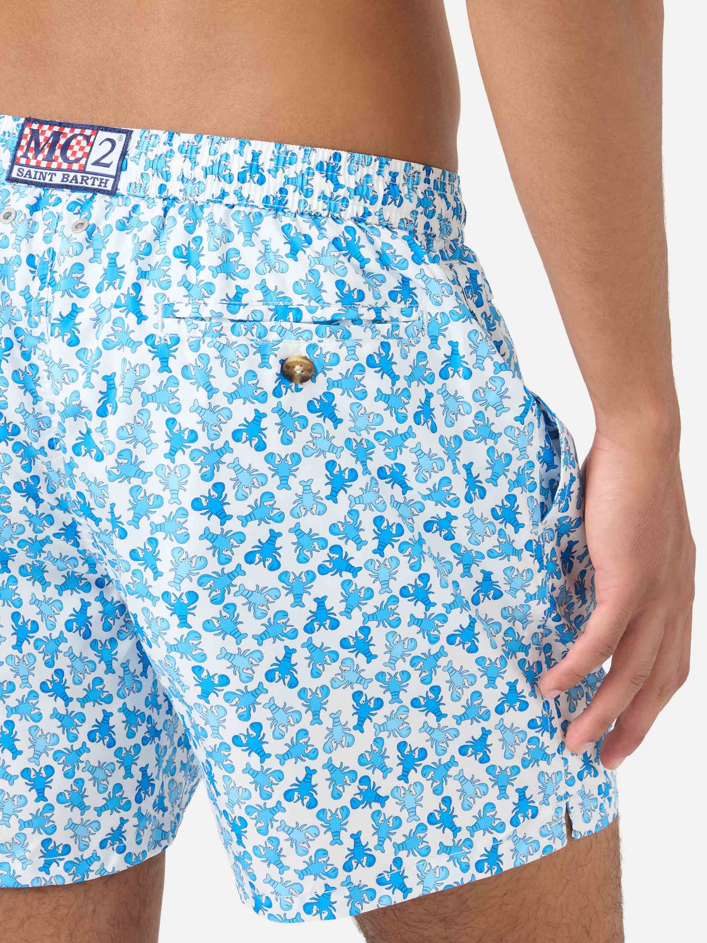 Badeshorts Lighting Micro Fantasy mit weißem Hummer-Print 