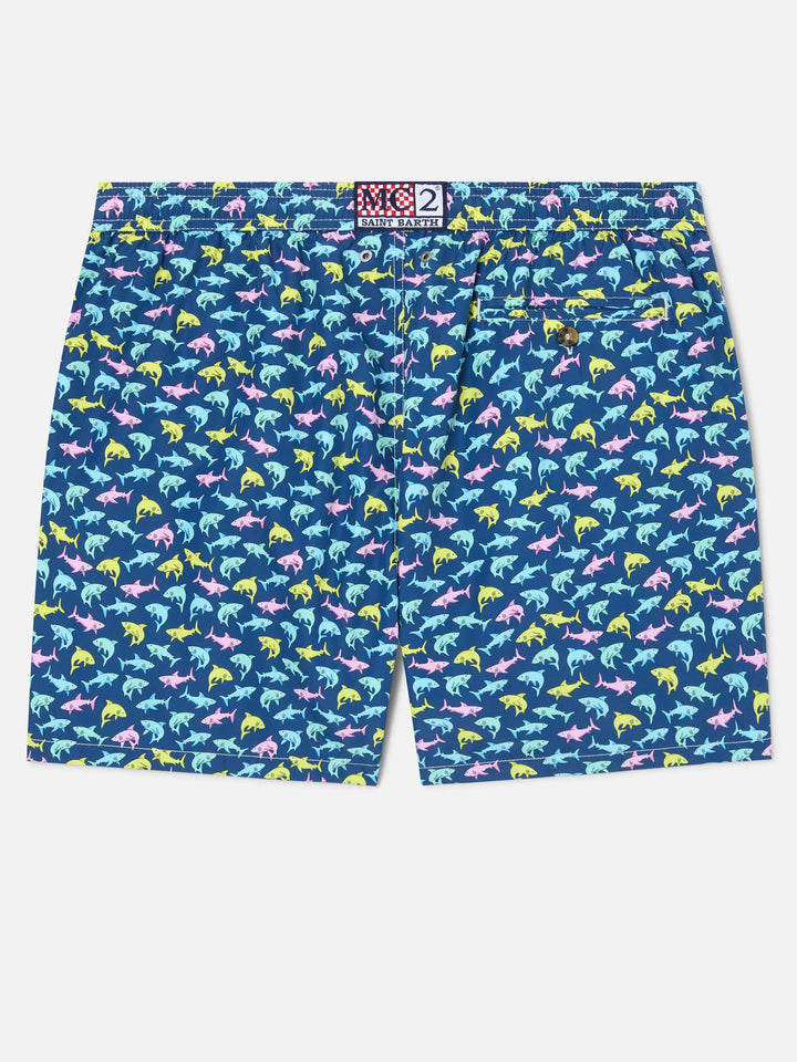 Herren-Badeshorts aus leichtem Stoff Lighting Micro Fantasy mit Hai-Print
