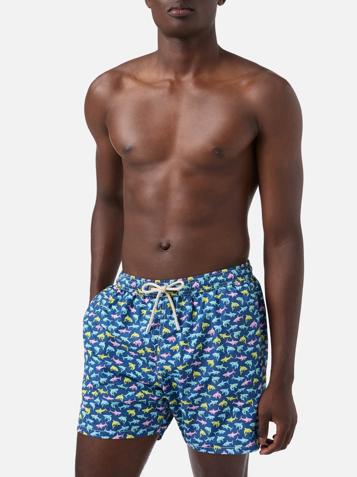 Lighting Micro Fantasy blue shark print swim shorts