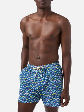 Lighting Micro Fantasy blue shark print swim shorts
