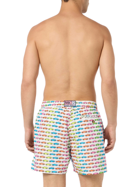 Man lightweight fabric swim-shorts Lighting Micro Fantasy with car print