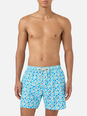 Short de bain Lighting Micro Fantasy en tissu technique avec motif éléphant bleu et multicolore 