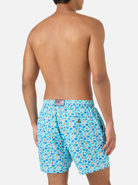 Short de bain Lighting Micro Fantasy en tissu technique avec motif éléphant bleu et multicolore 