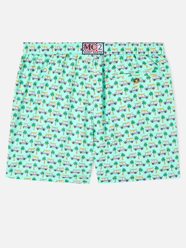 Badeshorts Lighting Micro Fantasy mit grünem Panda-Print | Special Edition 
