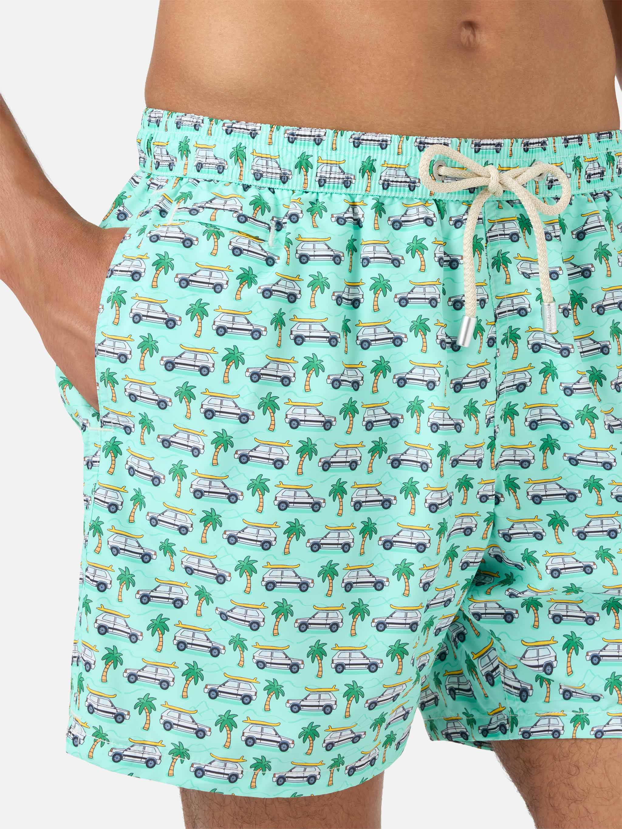 Lighting Micro Fantasy green Panda print swim shorts | Special