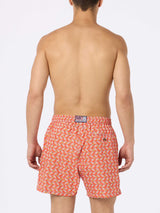 Man lightweight fabric swim-shorts Lighting Micro Fantasy with tennis print