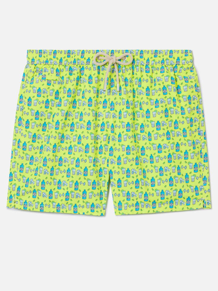 Lighting gin and gym print swim shorts