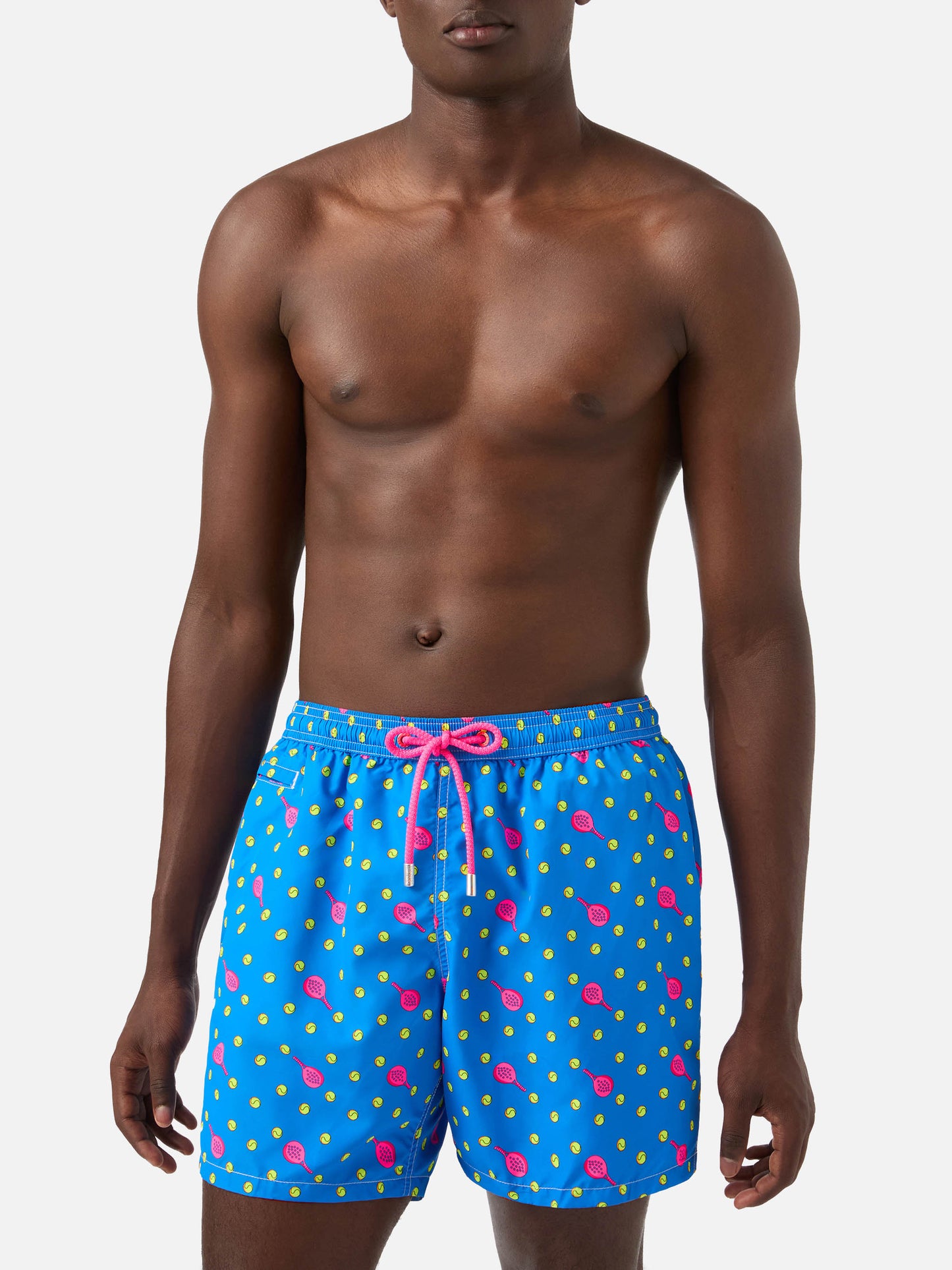 Lighting Micro Fantasy swim shorts in technical fabric with padel pattern in blue and multicolor