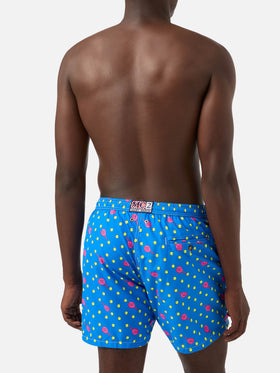 Lighting Micro Fantasy swim shorts in technical fabric with padel pattern in blue and multicolor