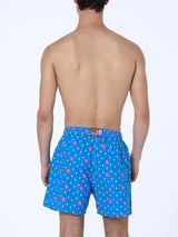 Man lightweight fabric swim-shorts Lighting Micro Fantasy with padel print