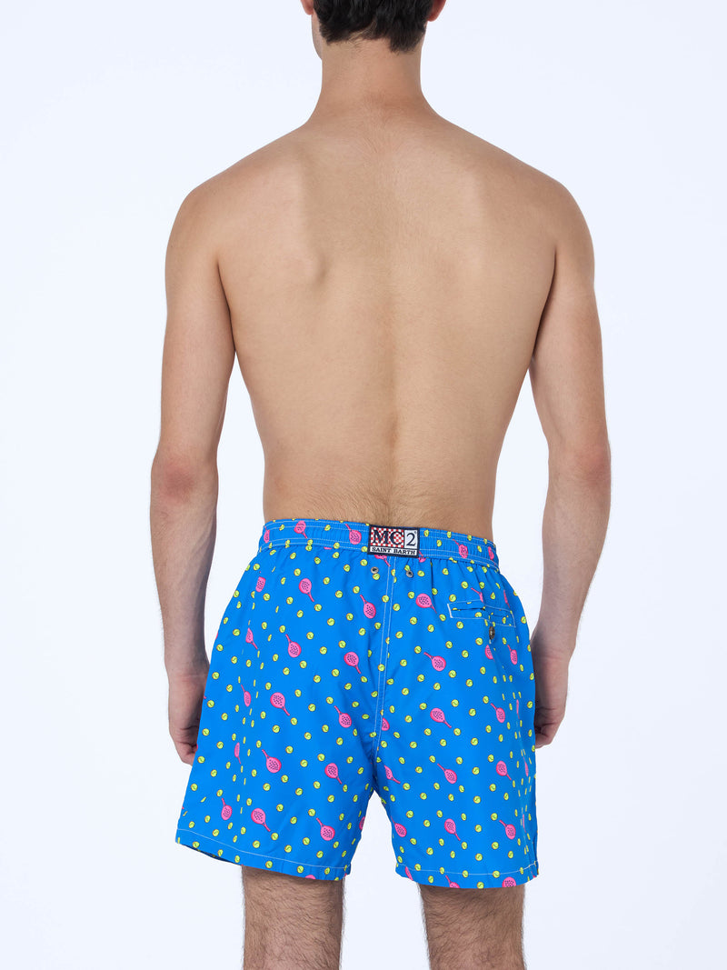 Man lightweight fabric swim-shorts Lighting Micro Fantasy with padel print