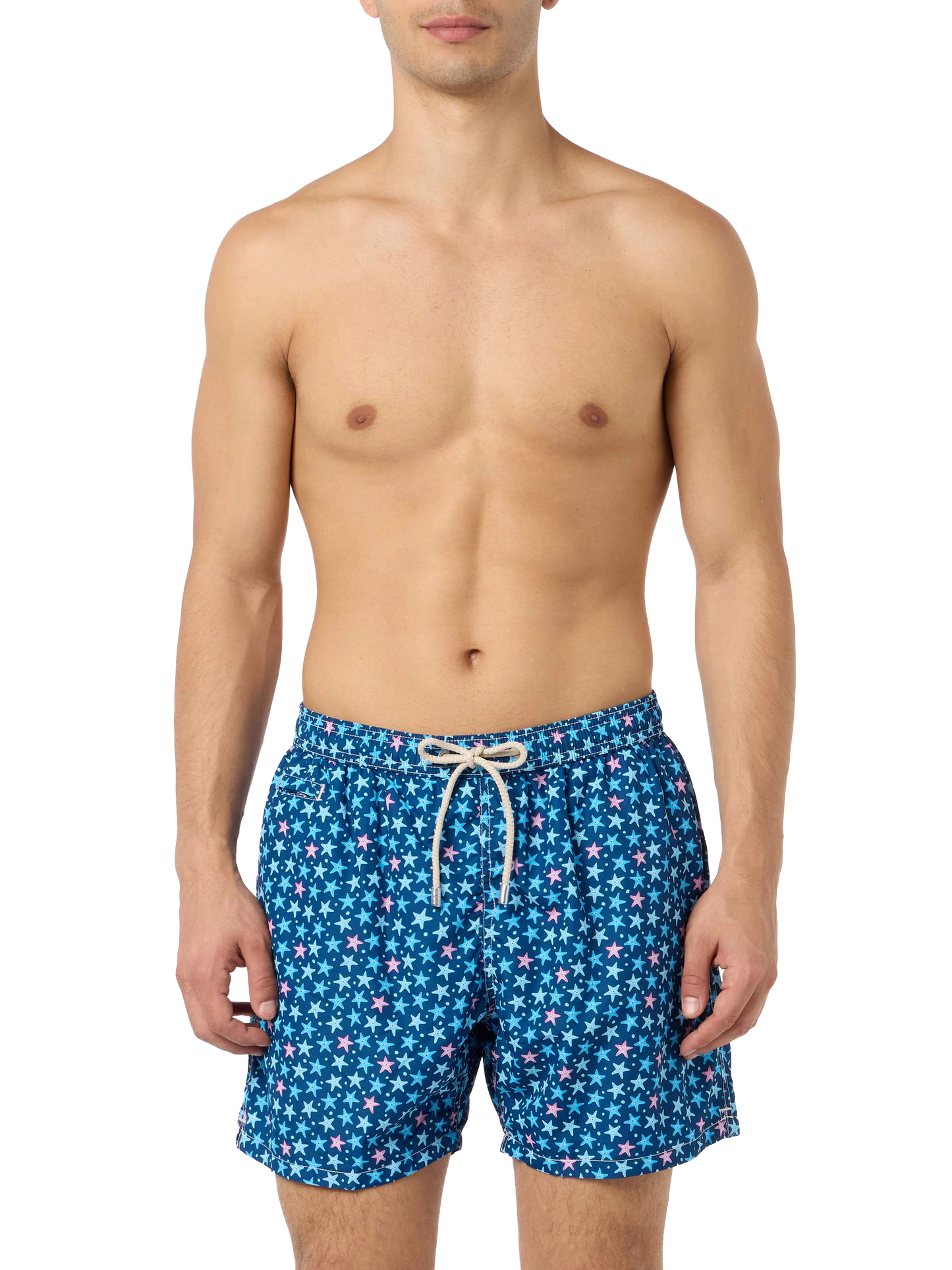 Costume da bagno da uomo in tessuto leggero Lighting Micro Fantasy con stampa stelle marine