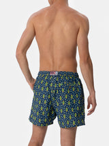 Man lightweight fabric swim-shorts Lighting Micro Fantasy with watches print