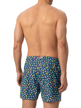 Lightweight fabric swim shorts Lighting with crabs  print