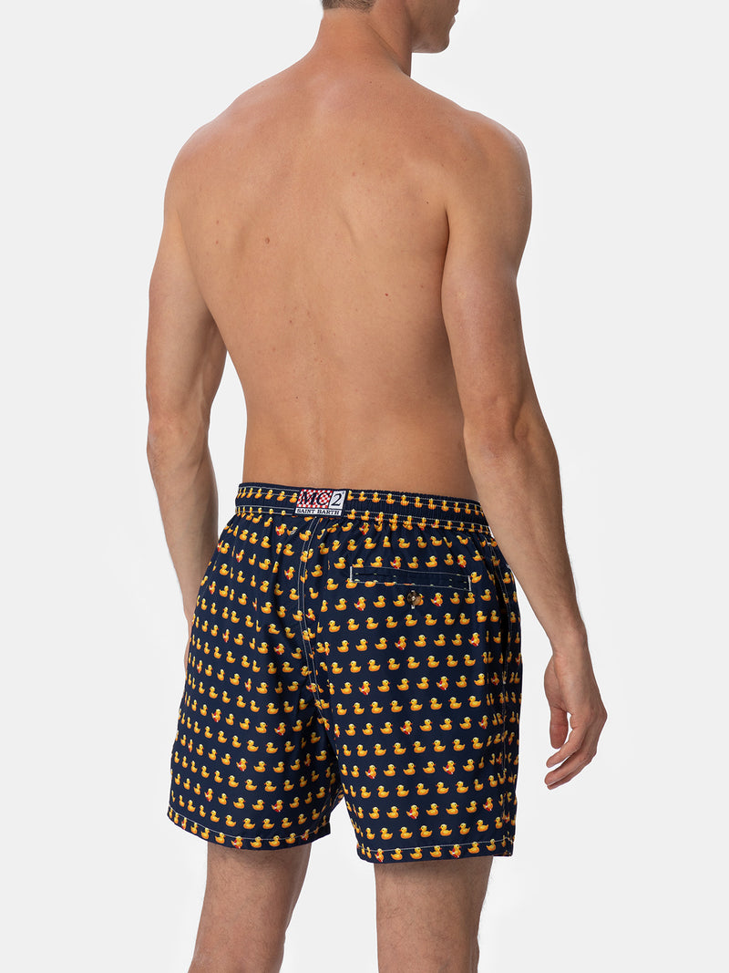 Man lightweight fabric swim-shorts Lighting Micro Fantasy with ducky print