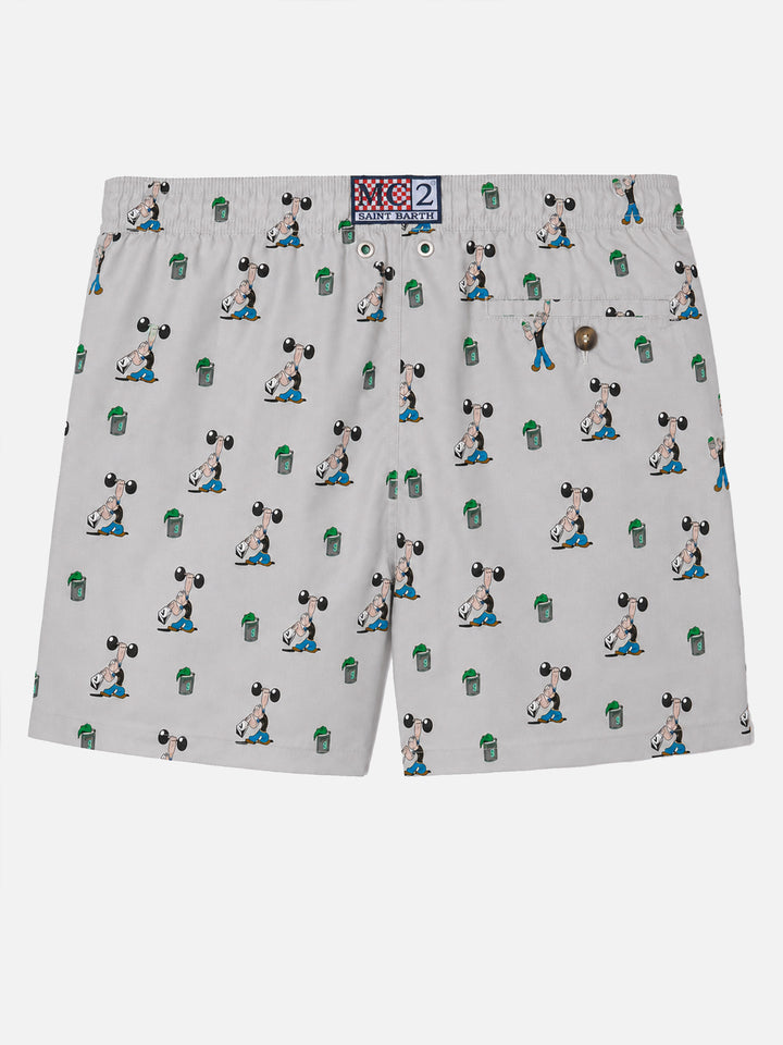 Light grey Lighting Micro swim shorts with Popeye all-over print | POPEYE SPECIAL EDITION