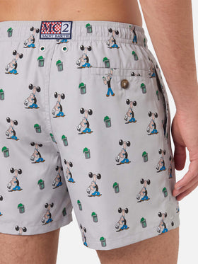 Bañador corto Micro Lighting gris claro con estampado integral Popeye | POPEYE SPECIAL EDITION 
