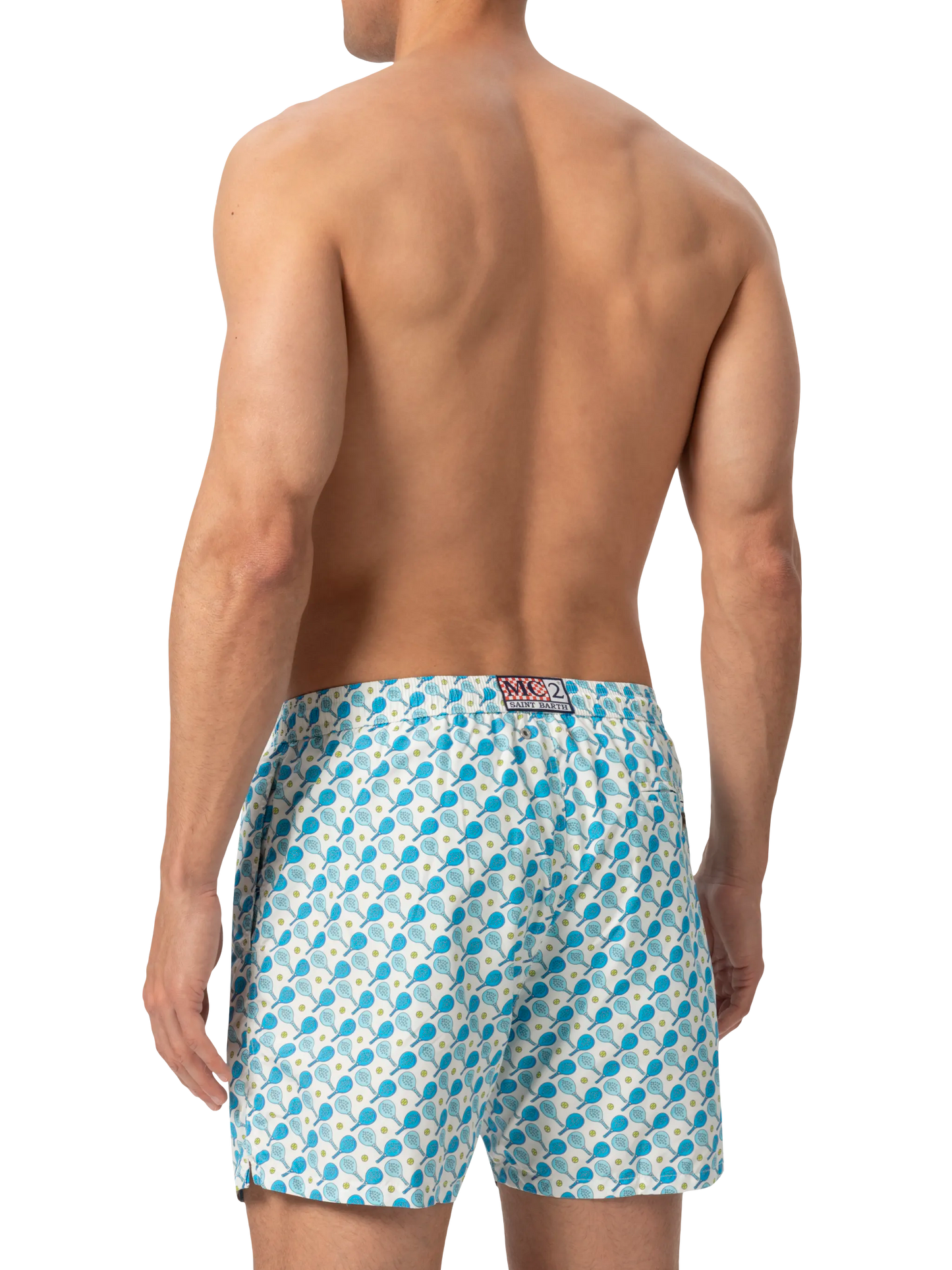 Lightweight fabric swim shorts Lighting with padel print