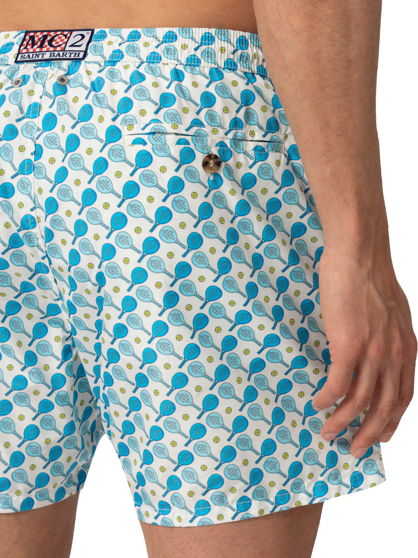 Lightweight fabric swim shorts Lighting with padel print