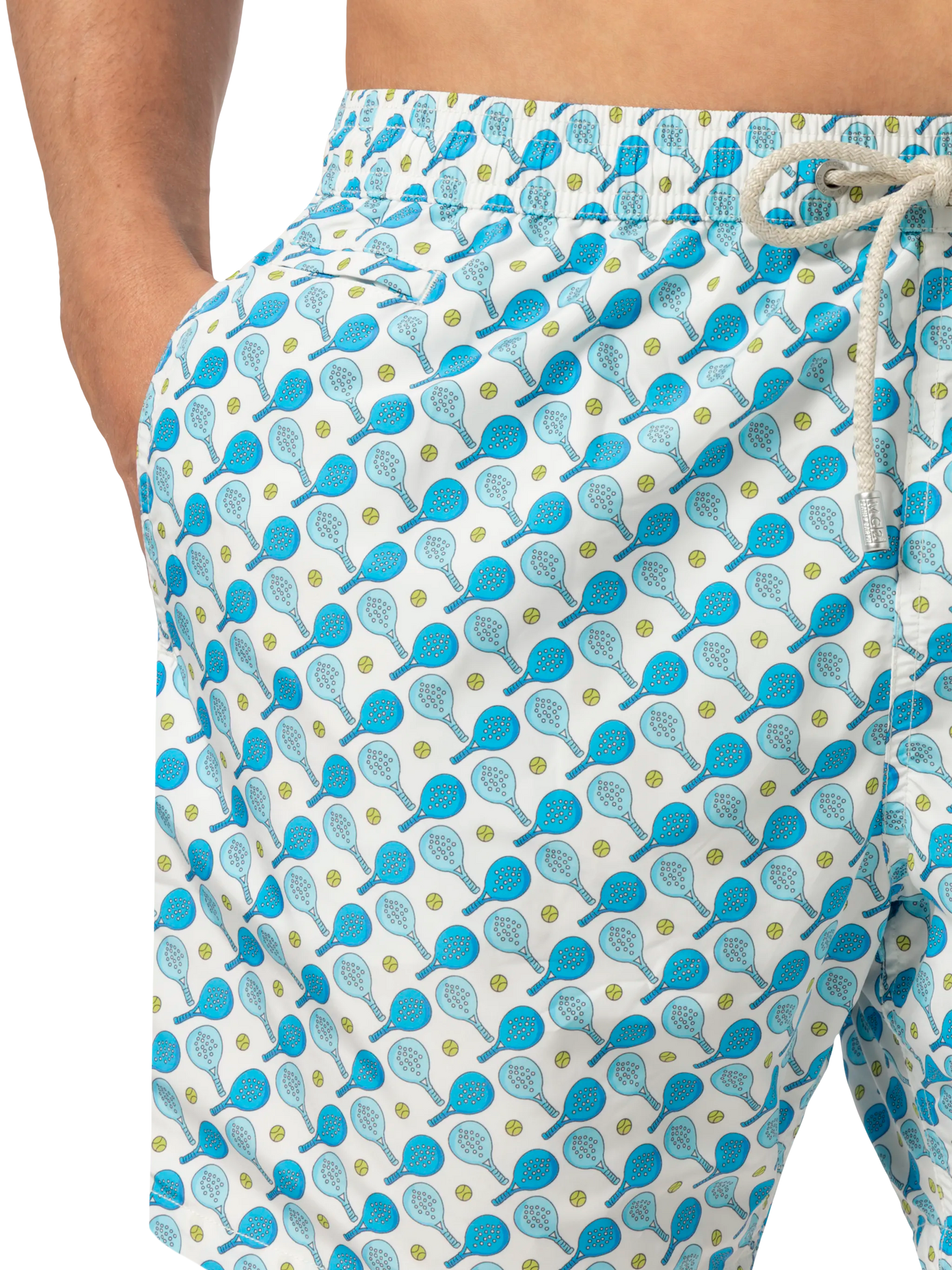 Lightweight fabric swim shorts Lighting with padel print