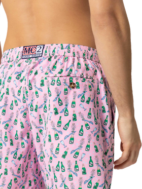 Badeshorts aus leichtem Stoff „Lighting“ mit Sabrage- und Flaschendruck