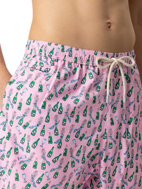Badeshorts aus leichtem Stoff „Lighting“ mit Sabrage- und Flaschendruck