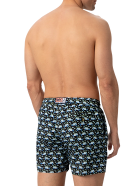 Lightweight fabric swim shorts Lighting with off-road car print