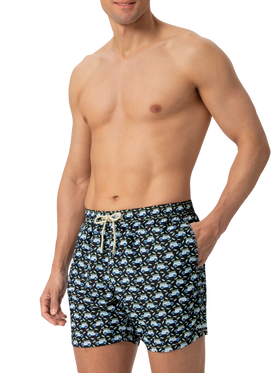 Lightweight fabric swim shorts Lighting with off-road car print