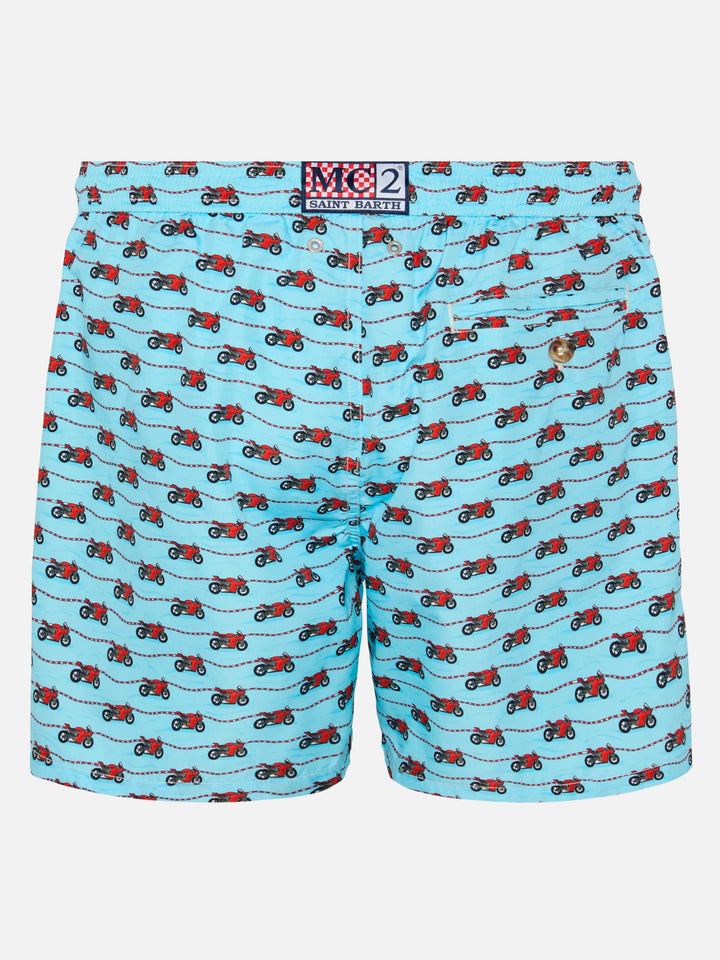 Lightweight fabric swim shorts Lighting with Ducati print | DUCATI MOTOR SPECIAL EDITION