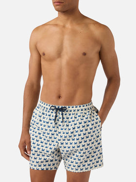 White Lighting Micro swim shorts with crab all-over print