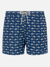 Lightweight fabric swim shorts Lighting with Panda car print | FIAT SPECIAL EDITION