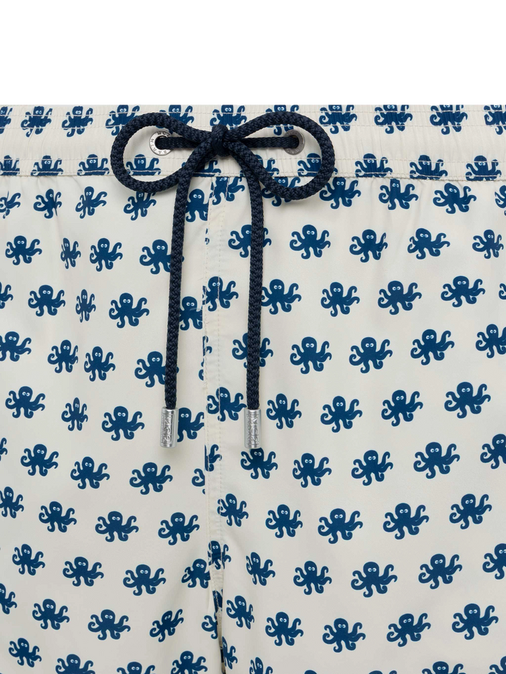 Lightweight fabric swim shorts Lighting with octopus print