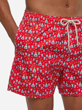 Costume da bagno da uomo in tessuto leggero con stampa Tequila