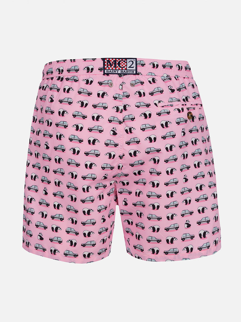 Herren-Badeshorts aus leichtem Stoff Lighting Micro Fantasy mit Panda und Panda-Aufdruck | PANDA-SONDERAUSGABE