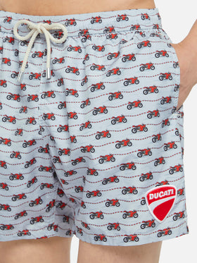 Badeshorts aus leichtem Stoff Lighting mit Ducati-Aufdruck | DUCATI MOTOR SPECIAL EDITION