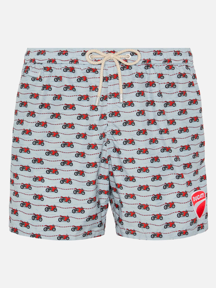 Lightweight fabric swim shorts Lighting with Ducati print | DUCATI MOTOR SPECIAL EDITION