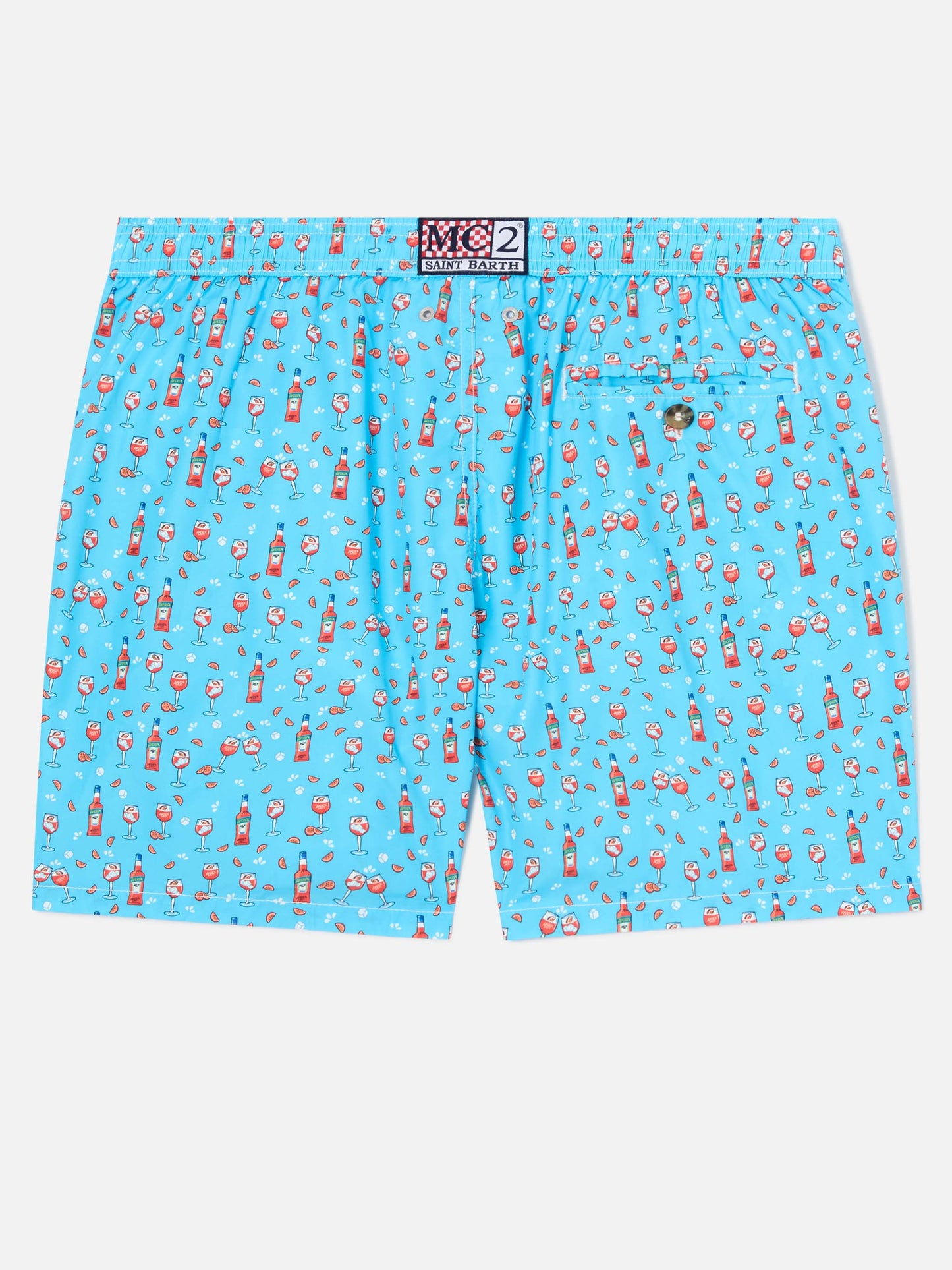 Lightweight fabric swim shorts Lighting with Aperol spritz print | APEROL SPECIAL EDITION