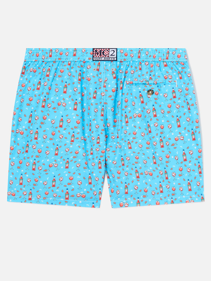 Lightweight fabric swim shorts Lighting with Aperol spritz print | APEROL SPECIAL EDITION