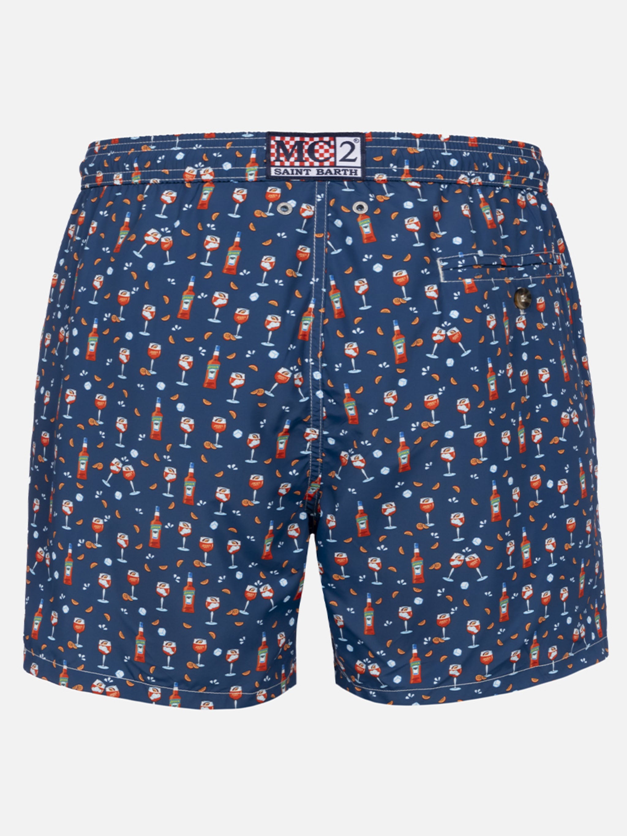 Lightweight fabric swim shorts Lighting with Aperol spritz print