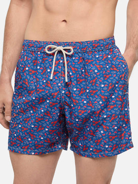 Lightweight fabric swim shorts Lighting with lobster print - MC2 Saint Barth