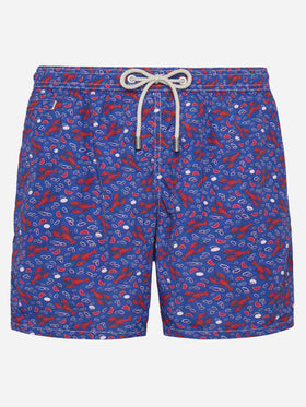 Lightweight fabric swim shorts Lighting with lobster print - MC2 Saint Barth