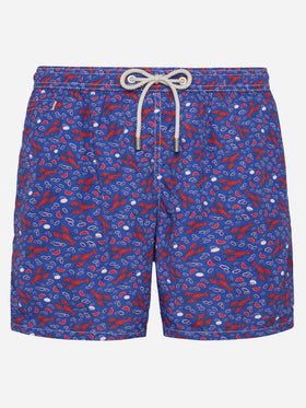 Bañador de tejido ligero Lighting con estampado de langostas 