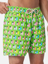 Herren-Badeshorts aus leichtem Stoff Lighting Micro Fantasy mit Surfer-Dogs-Aufdruck